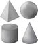 Gray 3d geometric figures