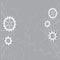 Gray abstract background with gears and contours - vector cogwheels
