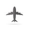 Gray aircraft icon. Vector illustration.