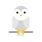 Gray barn owl, halloween character set icon, flat design