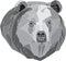 Gray bear portrait. Abstract low poly design