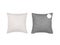 Gray and beige pillows on the white background