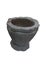 A gray-black granite mortar that is straight to see the front and the top, number 1, circular, and the edge is 1-2 inches thick. H