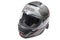 Gray black shiny motorcycle flip up helmet flip-front isolated