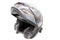 Gray black shiny motorcycle flip up helmet flip-front isolated