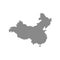 Gray blank China map. Flat vector illustration