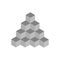 Gray boxes folded into a pyramid
