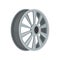 Gray car disk. Flat vector icon of alloy wheel. Transport theme. Element for advertising banner, flyer or poster auto