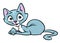 Gray cat lies animal character cartoon