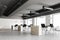 Gray ceiling industrial style office corner