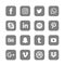 Gray color Web and mobile application icons and social media icons