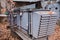 Gray commercial central air handling unit with cooling coil