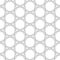 Gray complicated hexagons on white, geometric seamless pattern