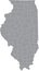 Gray counties map of Illinois, USA