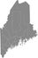 Gray counties map of Maine, USA