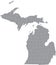 Gray counties map of Michigan, USA
