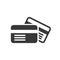 Gray credit cards icon - vector