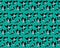 Gray crows in crowns birds sky seamless pattern