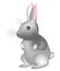 Gray cute rabbit. The symbol of Easter in the culture of many countries. Vector illustration