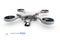 A Gray drone quadrocopter locked for use, 3d Illustration isolated white