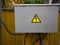 gray electrical junction box with thunder sign