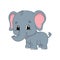 Gray elephant. Cute character. Colorful vector illustration. Cartoon style. Isolated on white background. Design element. Template