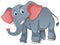 Gray elephant on white background