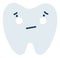 Gray embarrased tooth Emoji Icon. Cute tooth character. Object Medicine Symbol flat Vector Art. Cartoon element for