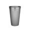 Gray empty plastic cup white background isolated closeup, disposable blank drinking glass, beverage, cocktail, tableware design