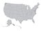 Gray Federal States Map of the United States of America