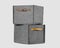 Gray felt organizer boxes with leather handles for storing things