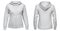 Gray female hoodie sweatshirt with zipper and long sleeve, women hoody with hood for your design mockup for print