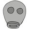 Gray fireman gas mask, doodle style vector element