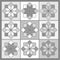 Gray Flower Tile Floral Pattern Design