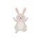 Gray fluffy jumping rabbit flat style, vector illustration