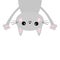 Gray funny cat Head silhouette hanging upside down. Eyes, hands. Baby kitten. Cute cartoon character Baby collection. Kawaii pet a