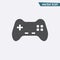 Gray game controller icon isolated on background. Modern flat joystick pictogram, internet concept.