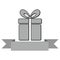 Gray Gift box with ribbon icon