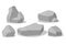 Gray granite stones pile of various 3d shapes.