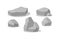 Gray granite stones pile of various 3d shapes.