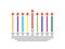 Gray Hanukkah Menorah with Colorful candles