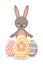 Gray happy rabbit eggs ornament decoration