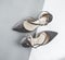 Gray high heel stiletto shoes