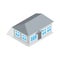 Gray house icon, isometric 3d style