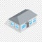 Gray house isometric icon