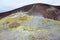 Gray Hydrogen Volcano and Volcano Craters on Vulcano Island, Lipari, Italy. Sunset, Gas, Sulfur, Poisonous Pairs, Evaporation