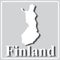 Gray icon with white silhouette of a map Finland