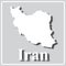 Gray icon with white silhouette of a map Iran