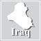 Gray icon with white silhouette of a map Iraq