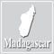 Gray icon with white silhouette of a map Madagascar
